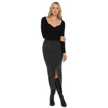 Black Long‑Height Lightweight Cotton Midi Dress
