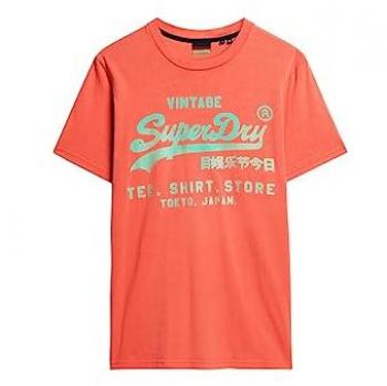 Superdry Men's T‑Shirt, Deep Sea Coral, Neon Vintage Logo – M