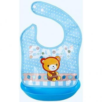 Cute Animal Print Baby Bibs with Food Catcher