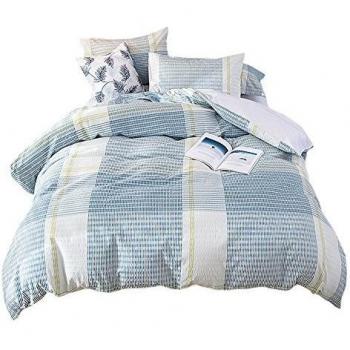 Set copripiumino Umi seersucker 100% cotone tinto king stile 3