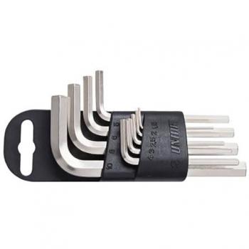 Set Unior 9 Chiavi Esagonali Corte con Clip in Plastica