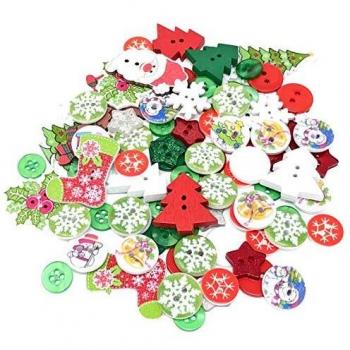 Tinsel Treasures 100‑Pack Resin & Wood Xmas Flatbacks
