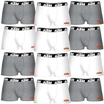 Boxer Set KTM PK5521, 12 articoli 2XL, Bianco e Grigio Chiaro