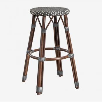 Bistro‑Tablette Brielle 75 cm – Aluminium & Rattan, Grau Graphit