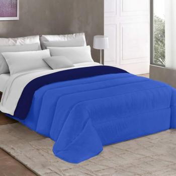 Piumone Matrimoniale PETTI Artigiani Italiani, Trapunta Invernale Double Face Blu Celeste, 100% Made in Italy