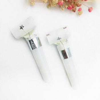 10 pièces sifflets festifs en plastique or argent pour fête d'anniversaire