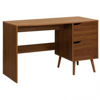Scrivania effetto legno noce con 2 cassetti