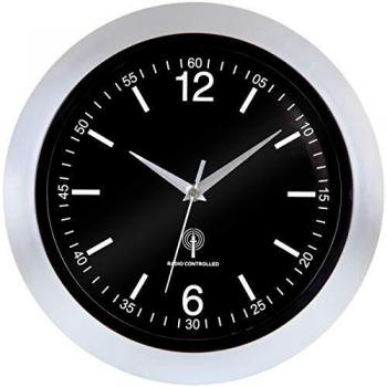 Monzana® Funk-Wanduhr 30cm mit automatischer Zeitumstellung und ruhigem Sekundenzeiger