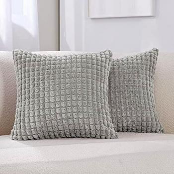 Deconovo Light Grey Corduroy Seat Cushions – 2 Pack