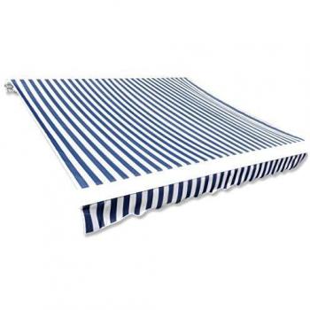 Toldo de Lona Azul y Blanco 4x3 m (sin estructura)