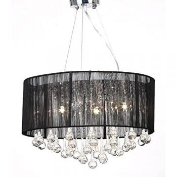 Black Chandelier with 85 Crystals vidaXL