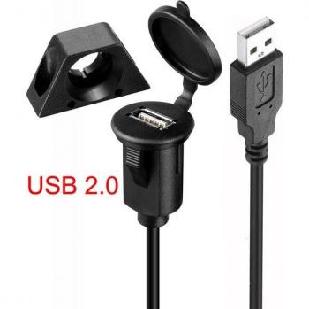 Conector USB 3.0 empotrado macho a hembra