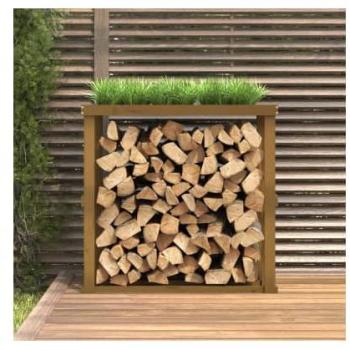 VidaXL Kaminholzregal Honigbraun 108x52x106 cm für den Außenbereich aus Holz