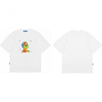 T-shirt Harajuku pour homme, été, coton, manches courtes, avec motif thermique