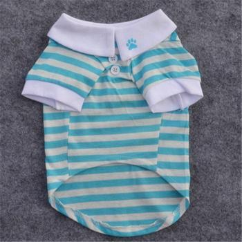 Super Small Dog Polo T-Shirt with Blue Stripes and Chihuahua Design