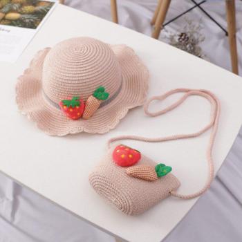 Conjunto de sombrero de paja y bolso para niños