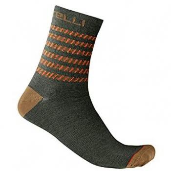 Calcetines Castelli Go 15 Verde Oscuro Rojo Anaranjado S-M