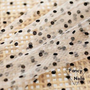Nude Pink Round Dots Tulle Fabric for Wedding Dress YZ005