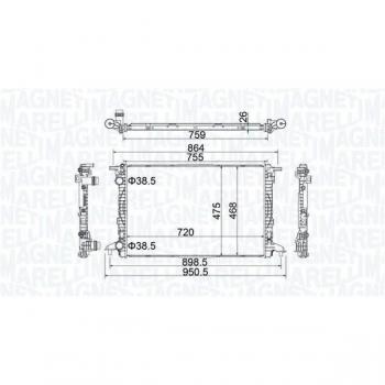 Radiatore di raffreddamento motorio Magneti Marelli 350213208900