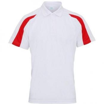 Polo Casual AWDis Hombre S Carbono con Detalle Verde Lima