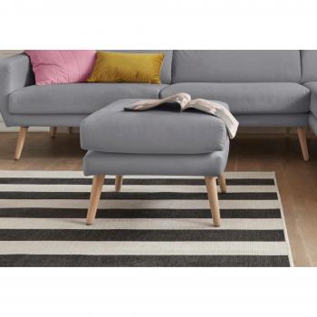 Andas Hocker „Bille“ – Eiche‑Beine, 58 × 45 × 58 cm, Samtoptik (Polyester)