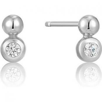 Ania Haie Platinum‑Finish Orb Studs – E045-01H-CZ