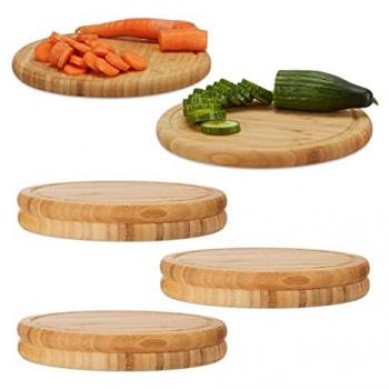 Breakfast Platter Collection – Relaxdays 8‑Pack, 30cm Natural Bamboo