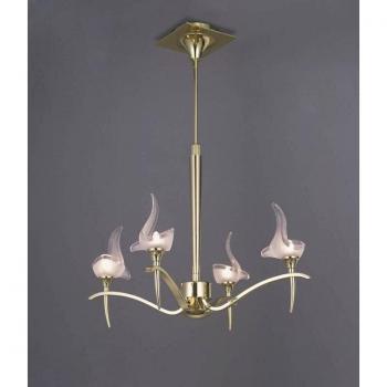 INSPIRED LIGHTING Viena Telescopic Pendant Light (Round, 4-Light, G9, Polished Brass)