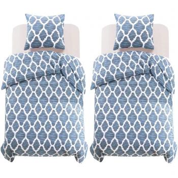 VidaXL Set di Lenzuola con Federe Stampa Arabesca 135x200/80x80 cm