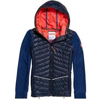 Superdry Storm Sporty Panel Hybrid Frau Jacke in Stahlblau, Größe M