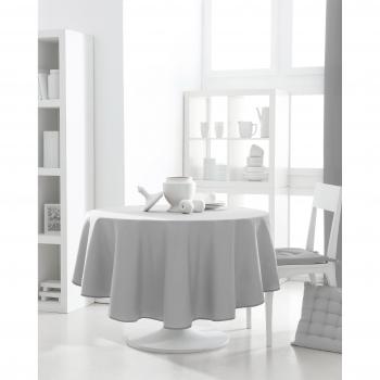 Nappe ronde 180 Zinc Polyester Gris 180 x 180 cm