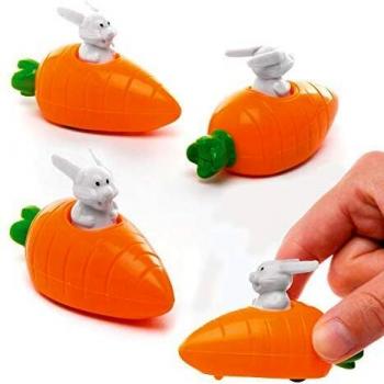 Aufziehhasen und Karotten Spielset (4er Pack)