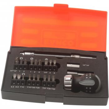 Bahco 808050S22 Ensemble de tournevis court à cliquet 22 pièces