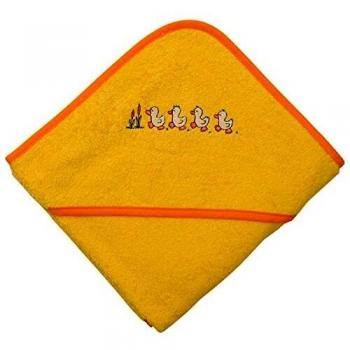 Mauz großes Badetuch mit Kapuze Frottee 100x100 cm (Entchen gelb)