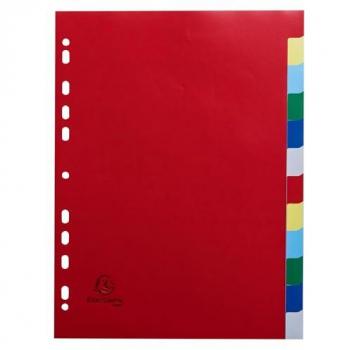 Exacompta Assorted Multicolour A4 Blank Dividers 12 Part PP Pack of 50