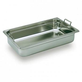 Bac GN 1/1 en inox avec anses escamotables 100 mm