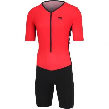Combinaison Manche Courte Triathlon Finisseur 3XL Rouge Noir