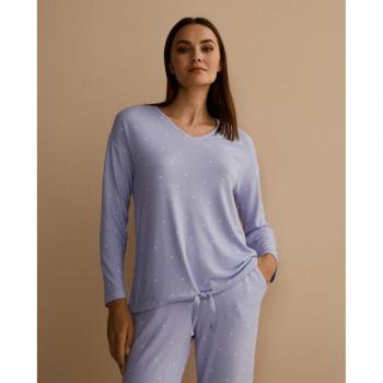 Camiseta de Pijama Énfasis con Escote Pico
