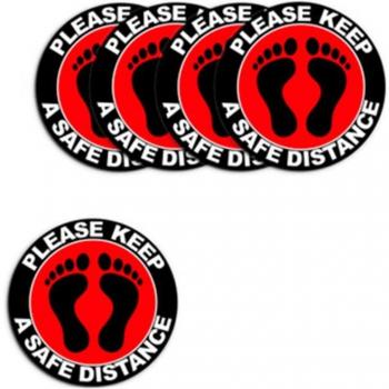 Signe Plancher Distance Sécuritaire – Ensemble 5 autocollants