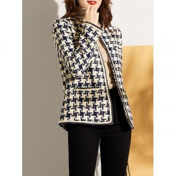 Short Houndstooth Coat for Women