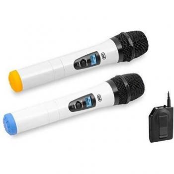 Coppia Microfoni Wireless Senza Fili Ricevitore Jack 6.3 mm 20 mt Trevi EM 420 R