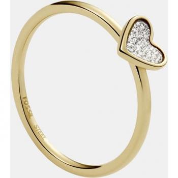 Anillo de Acero Dorado Clásico Sutton de Fossil