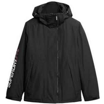 Giacca Uomo Superdry Yachter Windbreaker Nero/Arancione, Cappuccio, Anti Vento, Casual, Poliestere Sostenibile