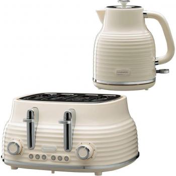 Cream Sienna Electric Kettle and Toaster Bundle