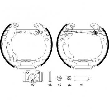 Kit de freins à tambour TEXTAR 84064600 avec cylindres de roue pour Fiat 500, Panda et Ford Ka