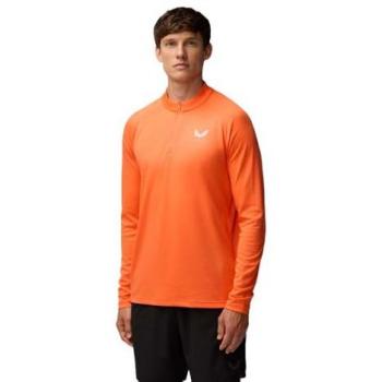Camiseta Deportiva Castore Adapt Naranja XL con Media Cremallera
