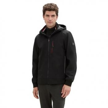 TOM TAILOR Softshelljacke mit Kapuze, Herren, schwarz, M