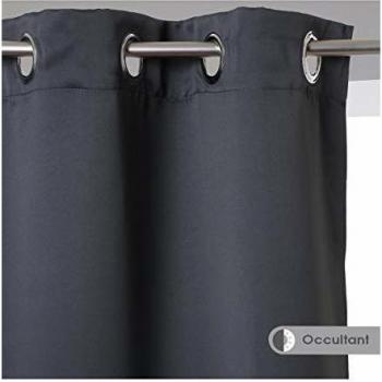 Graphite Grommet Blackout Curtain 260x140 cm