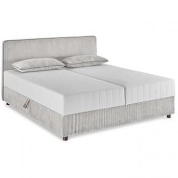 Bett ATLANTIC HOME COLLECTION Corinna, grau (hellgrau), Boxbett mit Stauraum, Cord