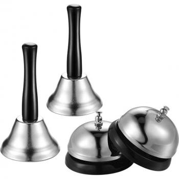 Campanas de Servicio de Mano de Acero Inoxidable con Mango de Madera